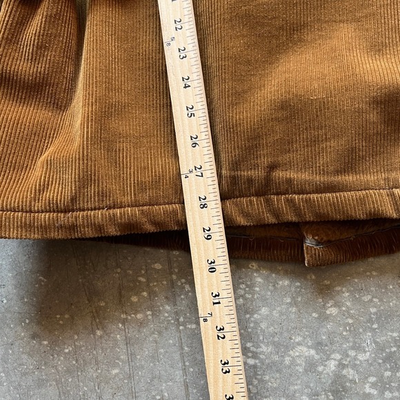 Vintage 70s Tan Corduroy Sherpa Lined Belted Winter Jacket Parka Coat Size 36 - Picture 7 of 9